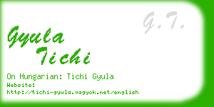 gyula tichi business card